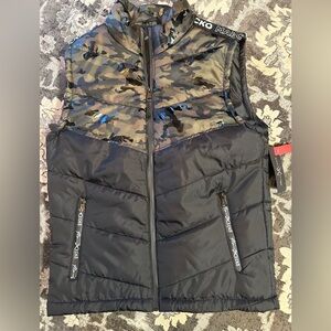 Kids Camouflage and Black Puffer Vest